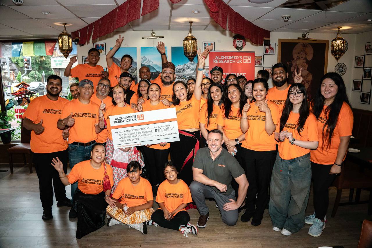 Family and staff fundraising for Alzheimer's Research UK in memory of Jhunu Maya Dangol